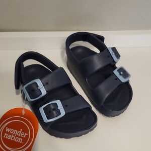 Wonder Nation Blue Sandals with Contoured Footbed Baby Size 5-6